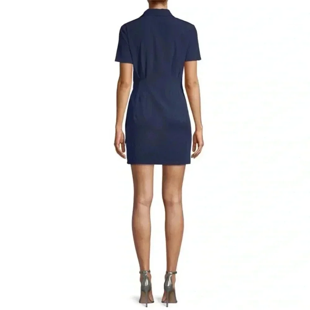 Lea & Viola Self-Tie Button-Front Mini Dress